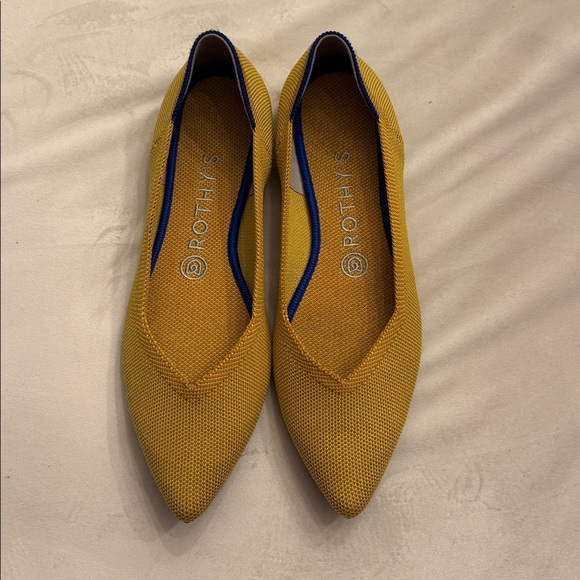 Rothy's The Point Mustard Yellow Flats, sz 8.5 - Picture 2 of 8